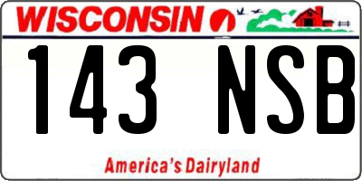 WI license plate 143NSB