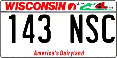 WI license plate 143NSC