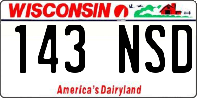 WI license plate 143NSD