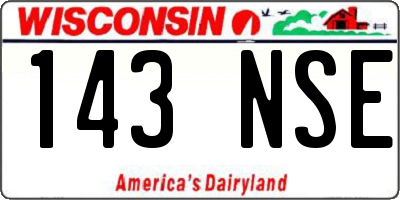 WI license plate 143NSE