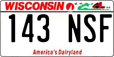 WI license plate 143NSF