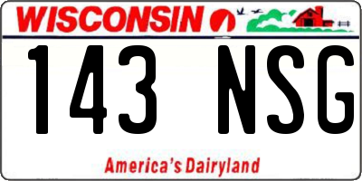 WI license plate 143NSG