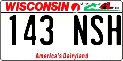 WI license plate 143NSH