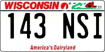 WI license plate 143NSI