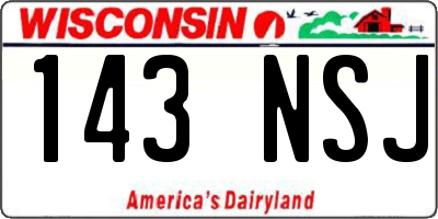 WI license plate 143NSJ