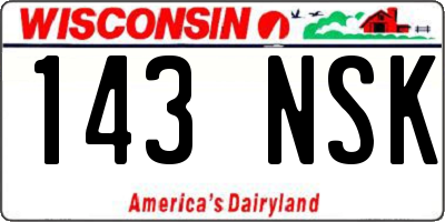 WI license plate 143NSK