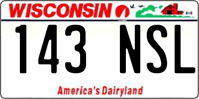 WI license plate 143NSL