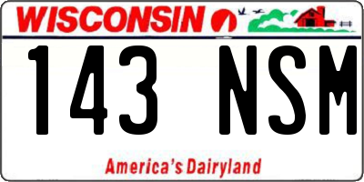 WI license plate 143NSM