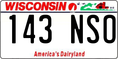 WI license plate 143NSO