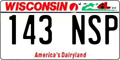 WI license plate 143NSP