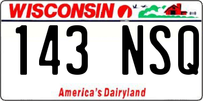 WI license plate 143NSQ