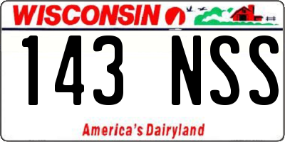 WI license plate 143NSS