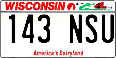 WI license plate 143NSU