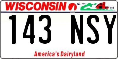 WI license plate 143NSY