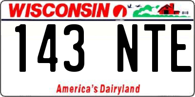 WI license plate 143NTE