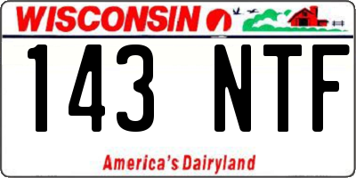 WI license plate 143NTF