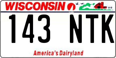 WI license plate 143NTK