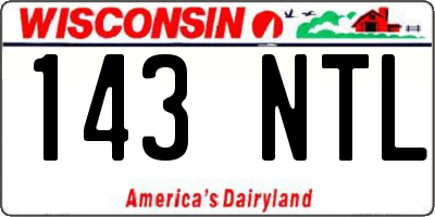 WI license plate 143NTL