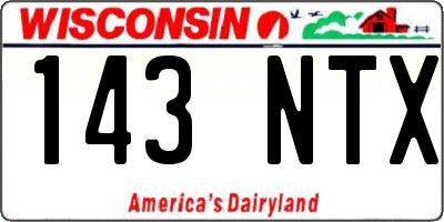 WI license plate 143NTX