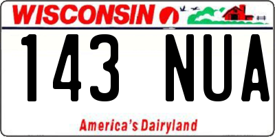 WI license plate 143NUA
