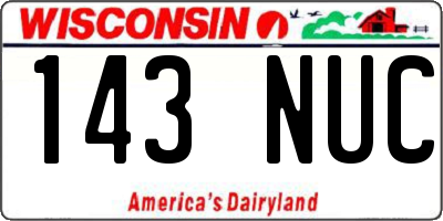 WI license plate 143NUC