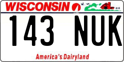 WI license plate 143NUK