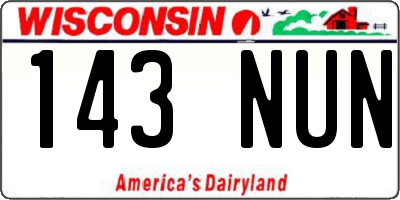 WI license plate 143NUN