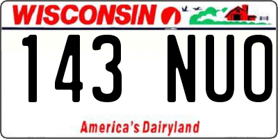 WI license plate 143NUO