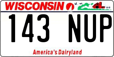 WI license plate 143NUP