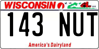WI license plate 143NUT