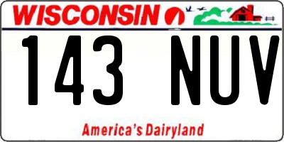 WI license plate 143NUV