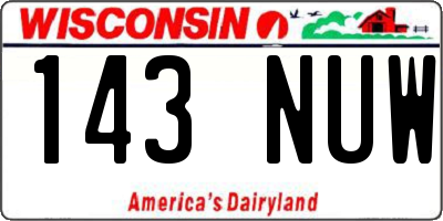 WI license plate 143NUW
