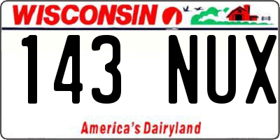 WI license plate 143NUX