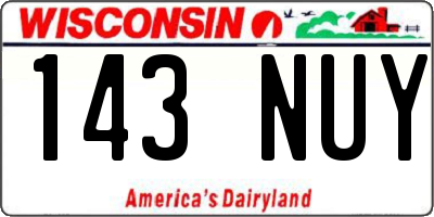 WI license plate 143NUY