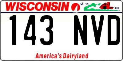 WI license plate 143NVD