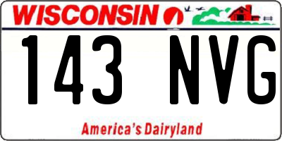 WI license plate 143NVG
