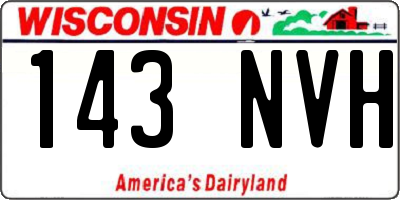 WI license plate 143NVH
