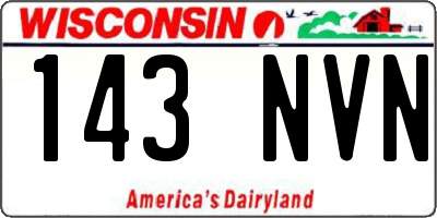 WI license plate 143NVN