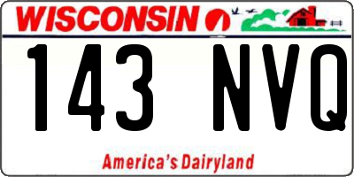 WI license plate 143NVQ