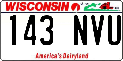 WI license plate 143NVU