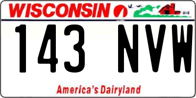 WI license plate 143NVW