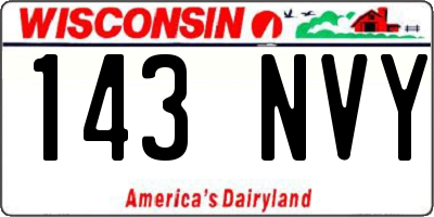 WI license plate 143NVY