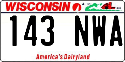 WI license plate 143NWA