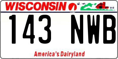 WI license plate 143NWB