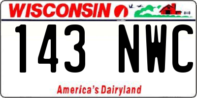 WI license plate 143NWC