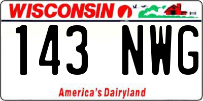 WI license plate 143NWG