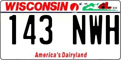 WI license plate 143NWH