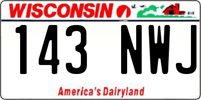 WI license plate 143NWJ