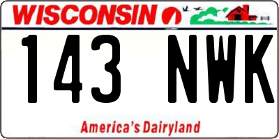 WI license plate 143NWK