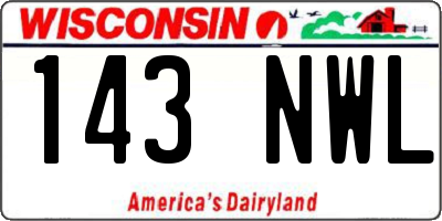 WI license plate 143NWL